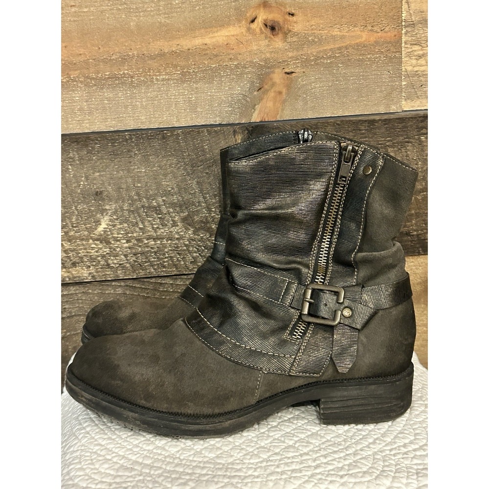 Remonte Ankle Boots Faux Fur Lined Biker Boots Size‎ 38 Women's Black/ Brown